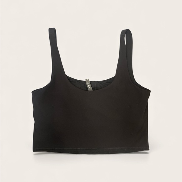 EUC VUORI Black Cropped Tank Top WITH BUILT IN BRA SIZE XL - Picture 2 of 2